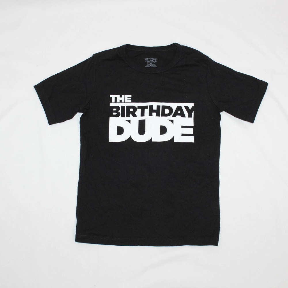 NWOT The Children's Place 5T Cotton Birthday T-Shirt Black